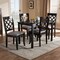Baxton Studio Verner Grey Upholstered Espresso Finished 5-Piece Wood Dining Set 157-9726-8026 - alternate 2